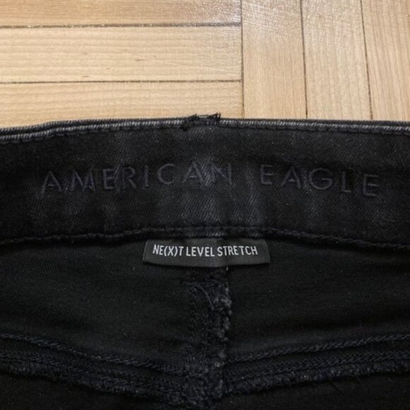 American Eagle Curvy Highest Rise Black Denim Skinny Jeans Jegging - Picture 5 of 5